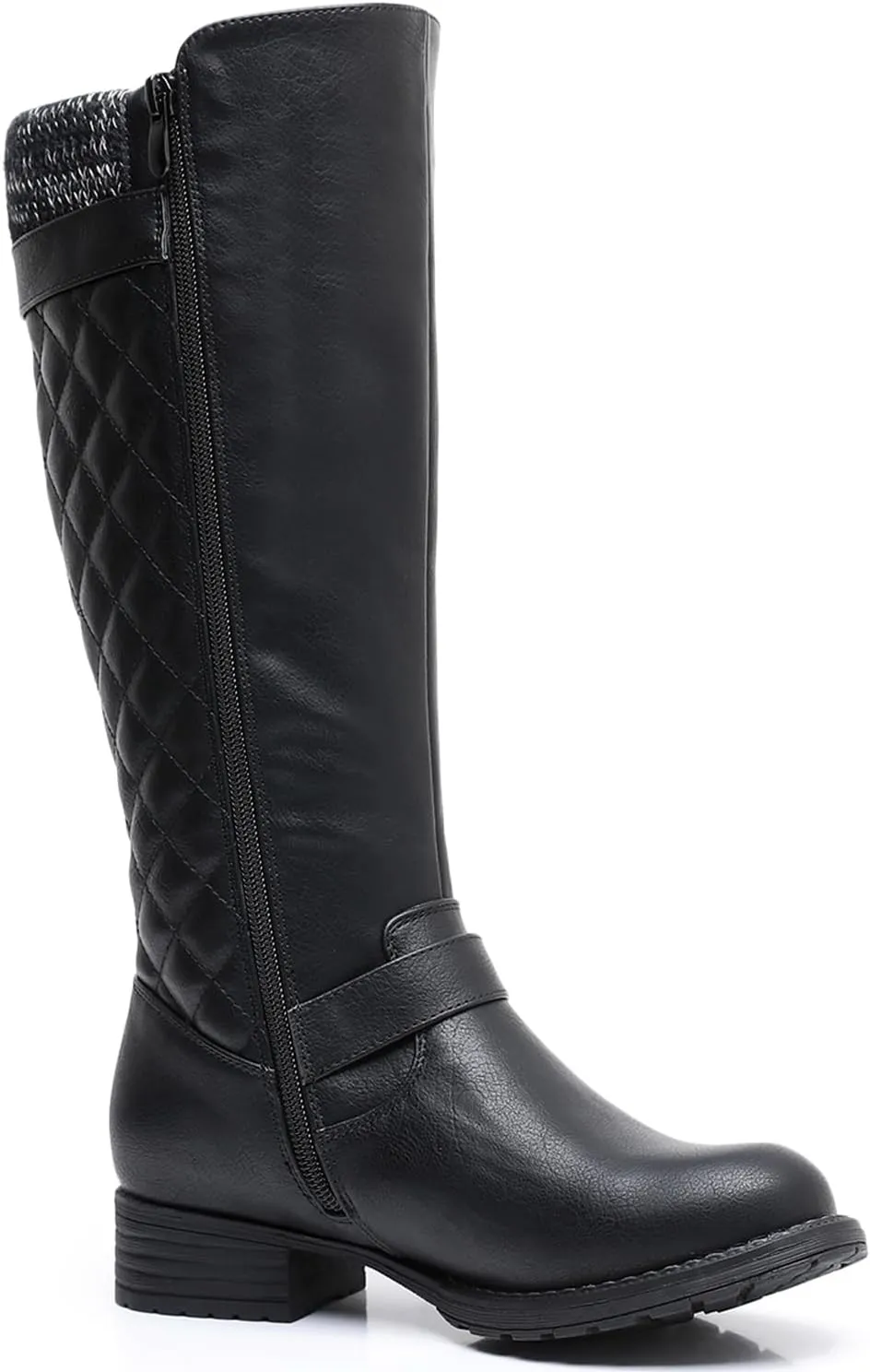 GLOBALWIN Women's Quilted Knee-High Fashion Dressy Riding Boots