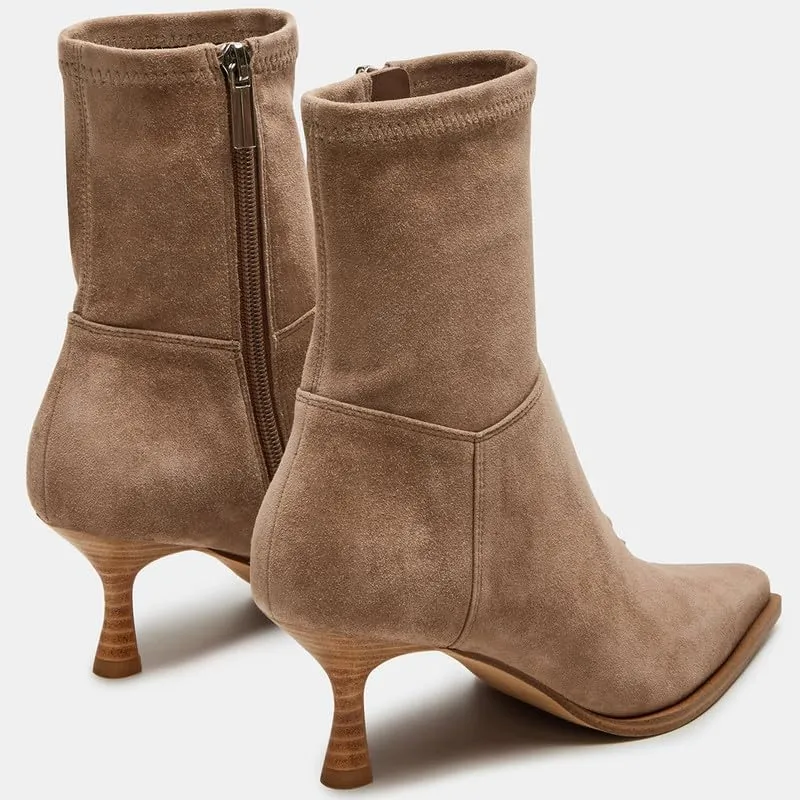 Goiphrri Women's Ankle Boots - Stiletto High Heel, Pointed Toe, Short, Side Zipper, Dress Boots - Elastic, Fashion, Trendy