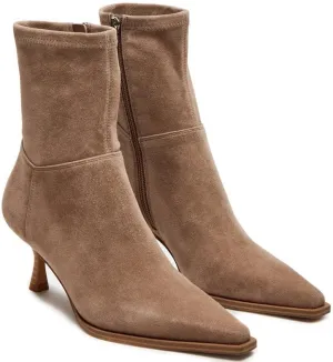 Goiphrri Women's Ankle Boots - Stiletto High Heel, Pointed Toe, Short, Side Zipper, Dress Boots - Elastic, Fashion, Trendy