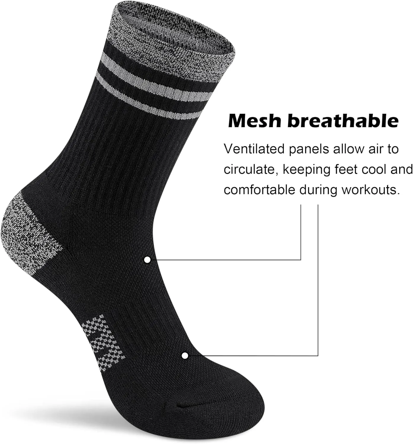 Gonii Crew Socks Women Running Hiking Thick Cushiones Athletic Socks 5-6 Pairs