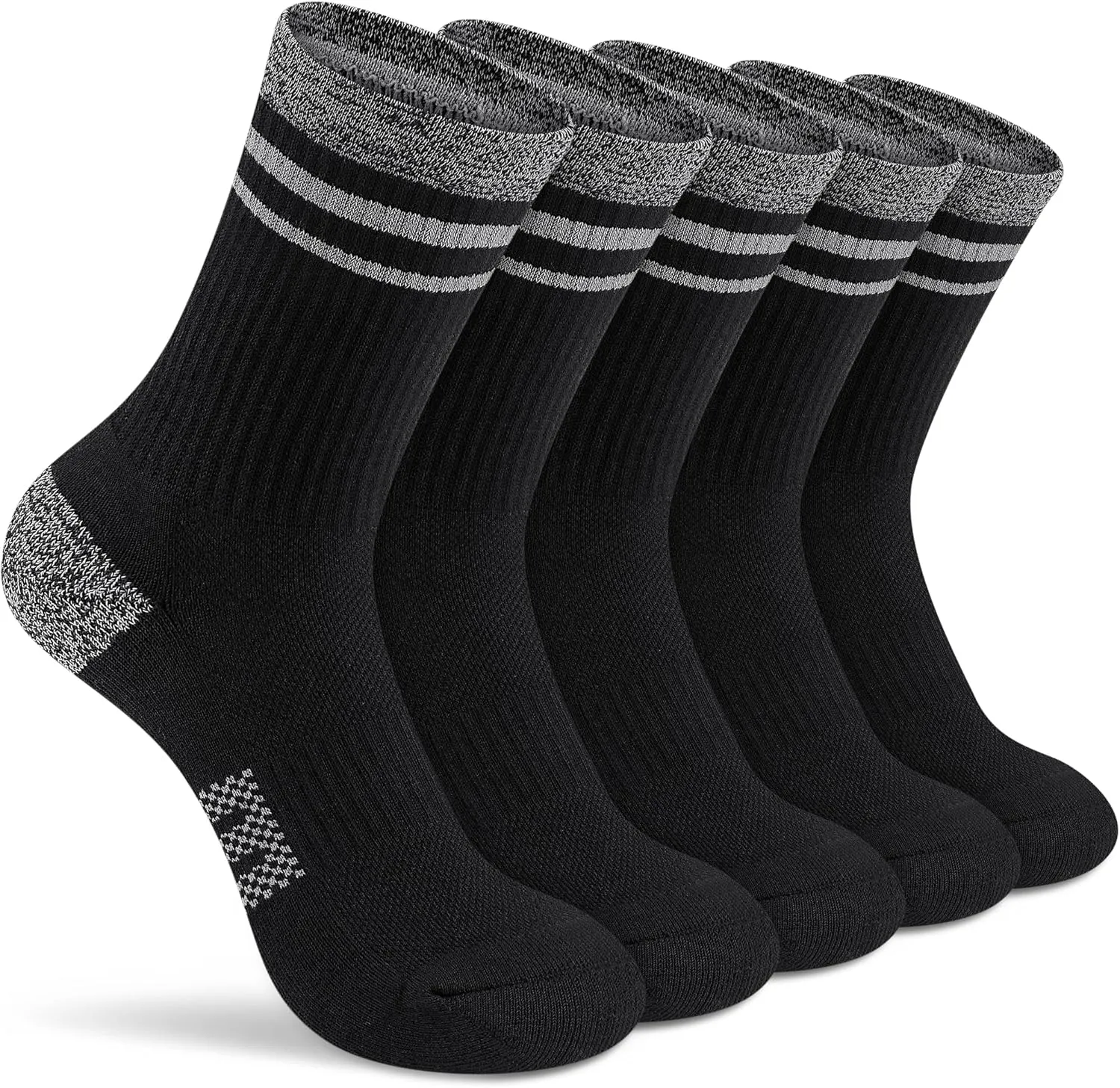 Gonii Crew Socks Women Running Hiking Thick Cushiones Athletic Socks 5-6 Pairs