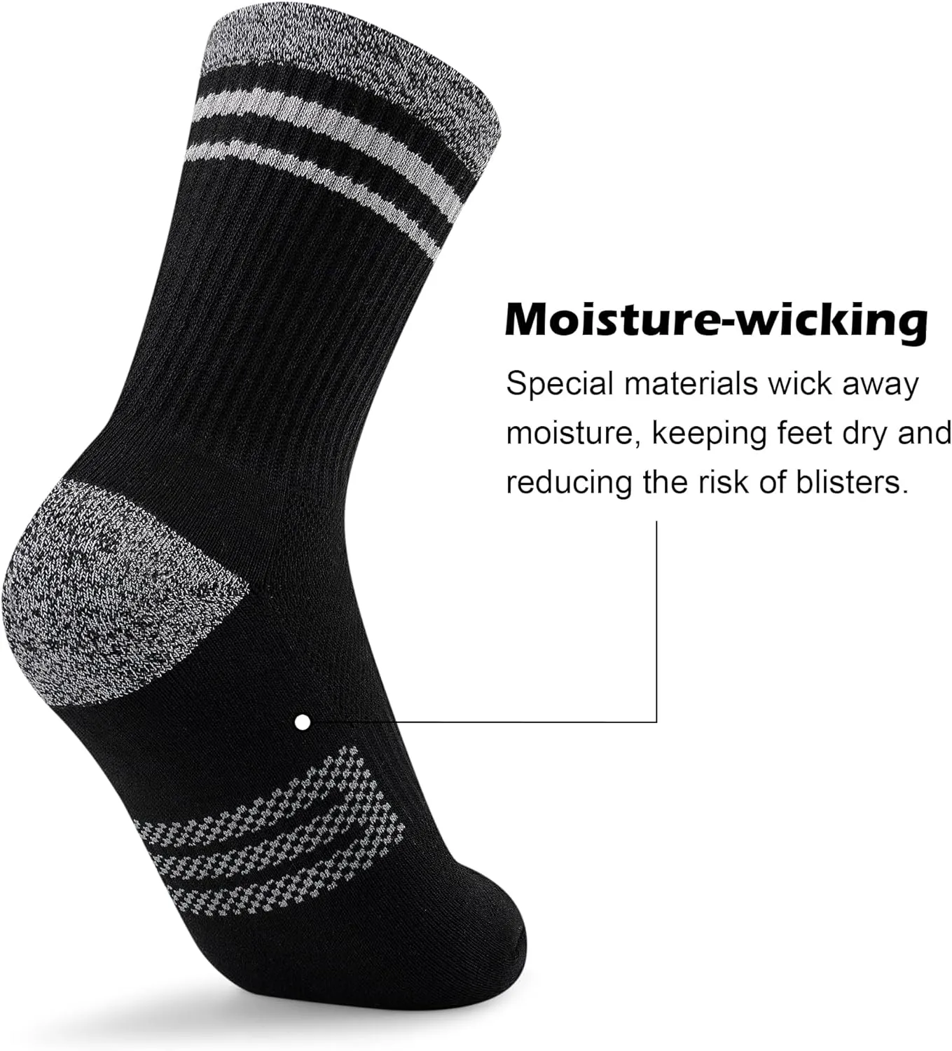 Gonii Crew Socks Women Running Hiking Thick Cushiones Athletic Socks 5-6 Pairs