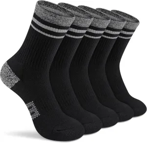 Gonii Crew Socks Women Running Hiking Thick Cushiones Athletic Socks 5-6 Pairs