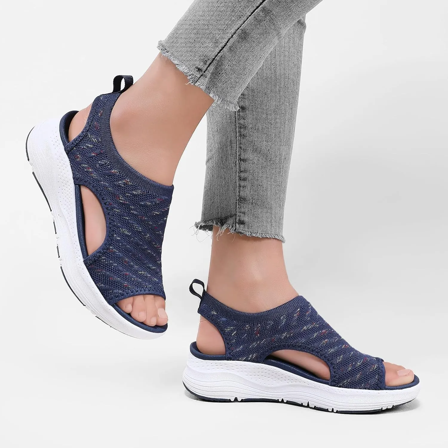 GoodValue Womens Comfortable Orthopedic Sandals Arch Support Ladies Walking Sport Athletic Sandals Open Toe Slip On Plantar Fasciitis Platform Dress Sandal 2 Inches Heel