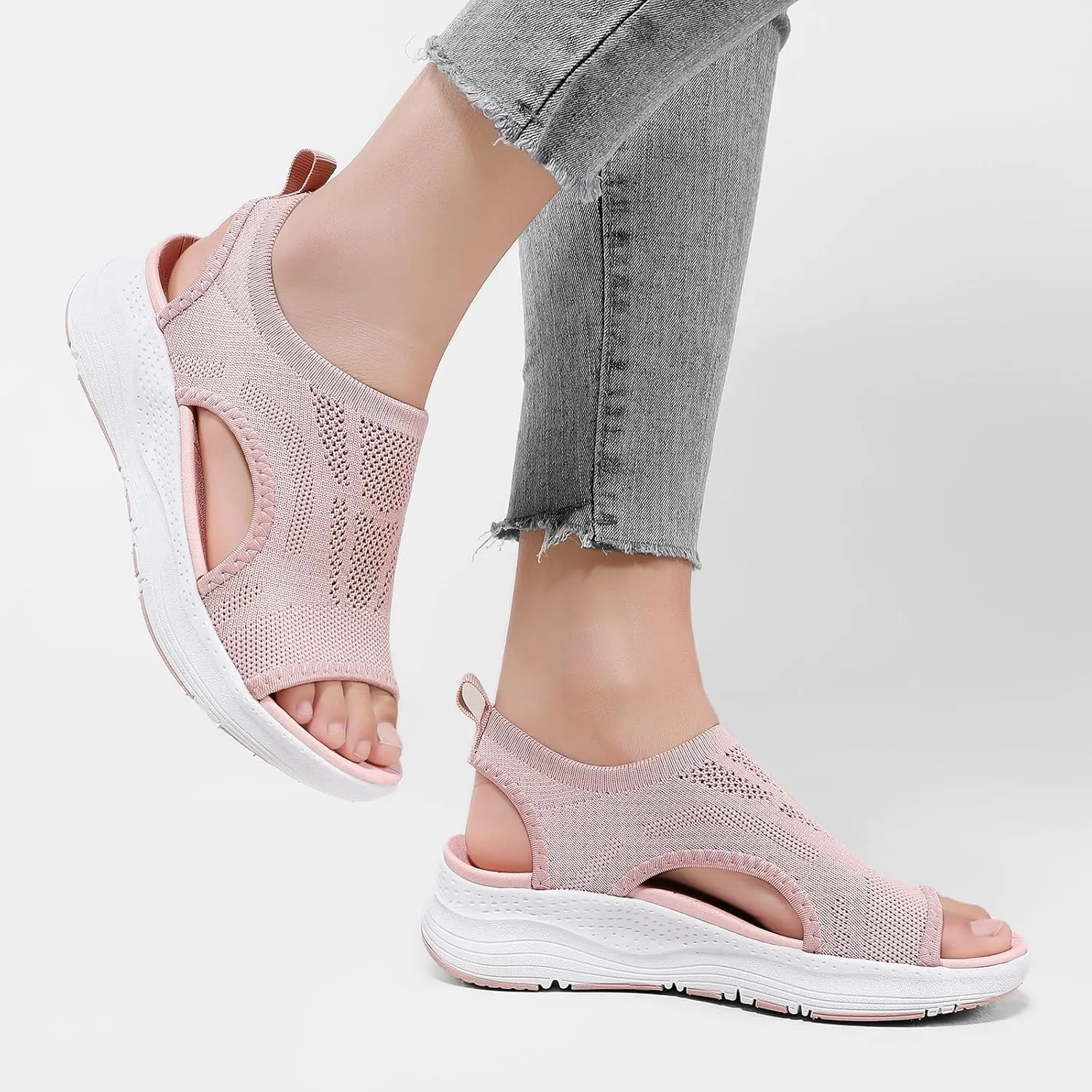 GoodValue Womens Comfortable Orthopedic Sandals Arch Support Ladies Walking Sport Athletic Sandals Open Toe Slip On Plantar Fasciitis Platform Dress Sandal 2 Inches Heel