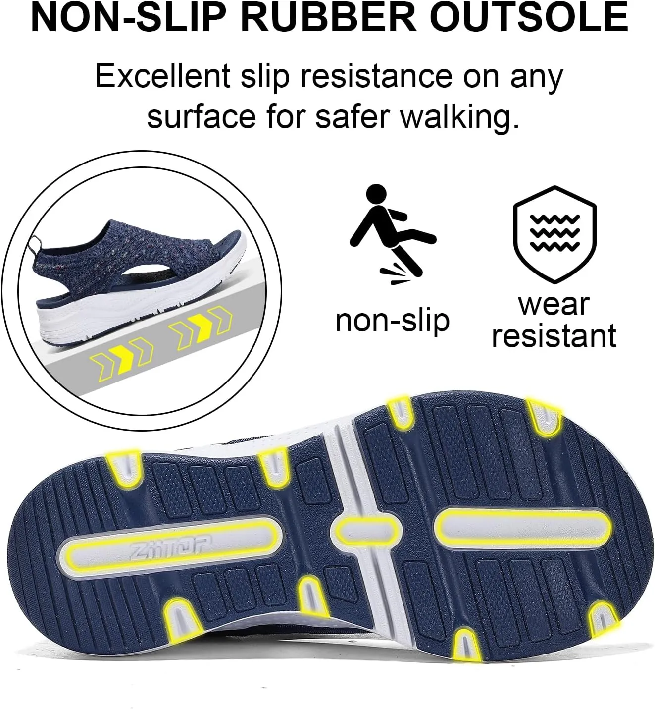 GoodValue Womens Comfortable Orthopedic Sandals Arch Support Ladies Walking Sport Athletic Sandals Open Toe Slip On Plantar Fasciitis Platform Dress Sandal 2 Inches Heel
