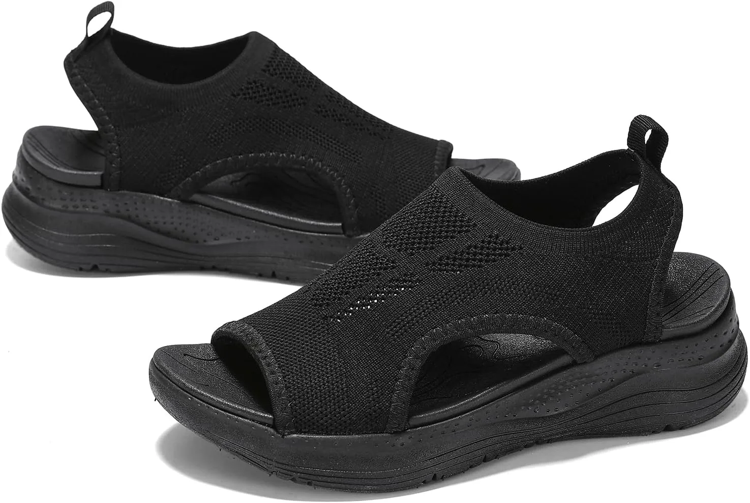 GoodValue Womens Comfortable Orthopedic Sandals Arch Support Ladies Walking Sport Athletic Sandals Open Toe Slip On Plantar Fasciitis Platform Dress Sandal 2 Inches Heel