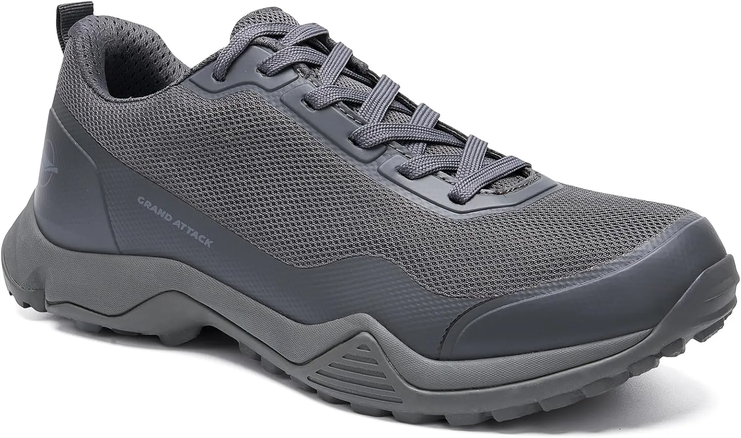 Grand Attack Men's Waterproof Hiking Shoes Lightweight Approach Trekking Comfortable Backpacking Boots Non Slip Work Shoes Outdoor Camping Travel Sneakers