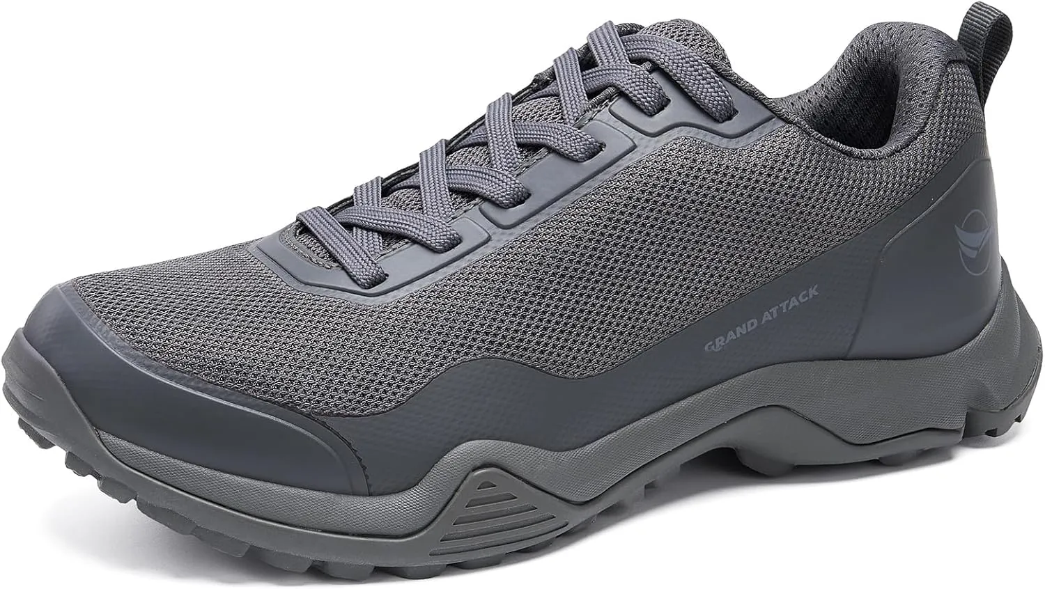 Grand Attack Men's Waterproof Hiking Shoes Lightweight Approach Trekking Comfortable Backpacking Boots Non Slip Work Shoes Outdoor Camping Travel Sneakers
