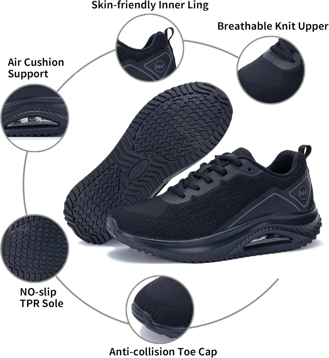Gyeice Women's Air Walking Shoes Arch Support Orthotic Breathable Tennis Sneakers for Plantar Fasciitis Pain Relief US 5.5-11