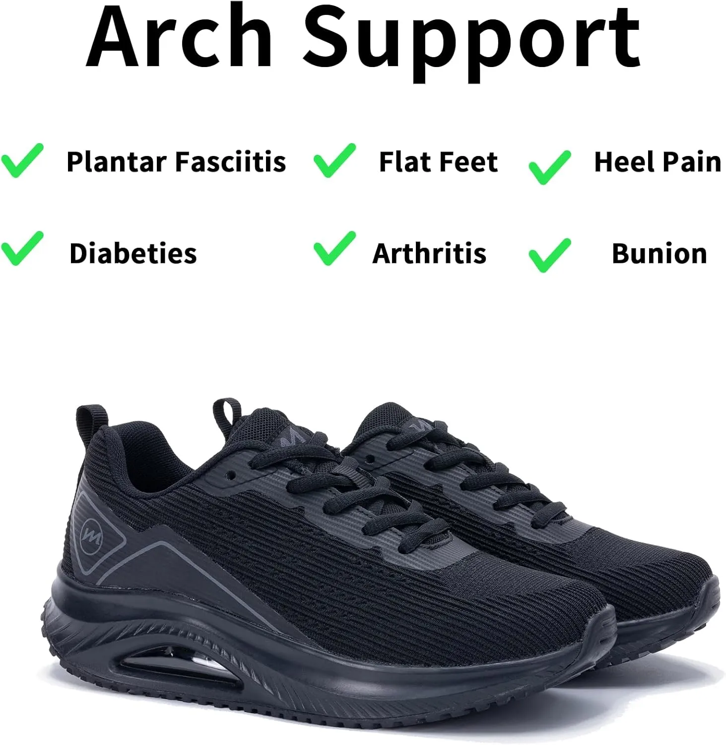 Gyeice Women's Air Walking Shoes Arch Support Orthotic Breathable Tennis Sneakers for Plantar Fasciitis Pain Relief US 5.5-11