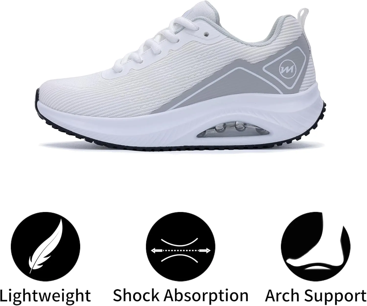 Gyeice Women's Walking Shoes Arch Support Orthotic Breathable Tennis Sneakers for Plantar Fasciitis Pain Relief US 5.5-11