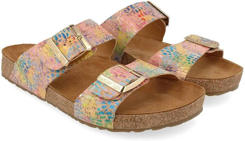 HAFLINGER Unisex Andrea Sandal, Kork Rainbow, 5 Men -7 Women