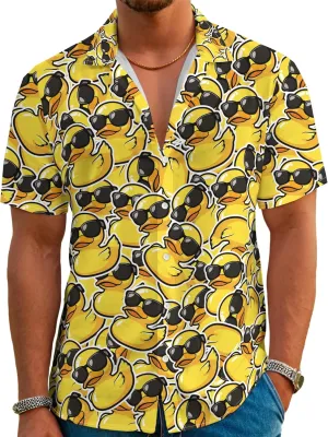 Hawaiian Shirts for Men Summer Beach Casual Short Sleeve Button Down Shirts Novelty Print Tropical Beach Shirts