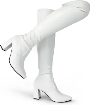Hawkwell Women's Fall Comfort Thigh High Boots Black Pointy-toe and High-heel Over The Knee Boots