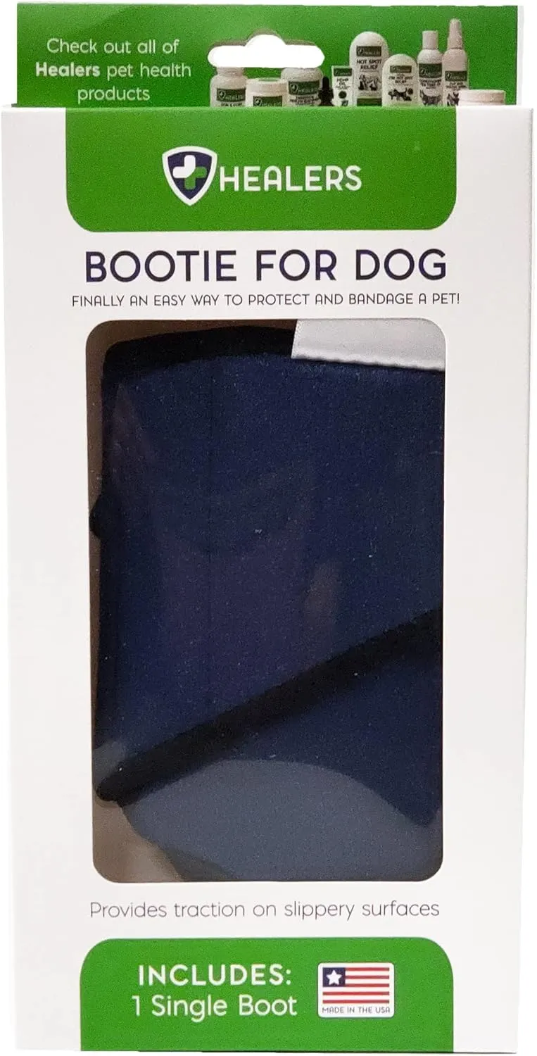 Healers Petcare Medical Dog Bootie for Wound Care & Paw Protection, Single Boot (Blue) - Non-Slip Sole, Breathable Fabric, Vet Approved (Large)