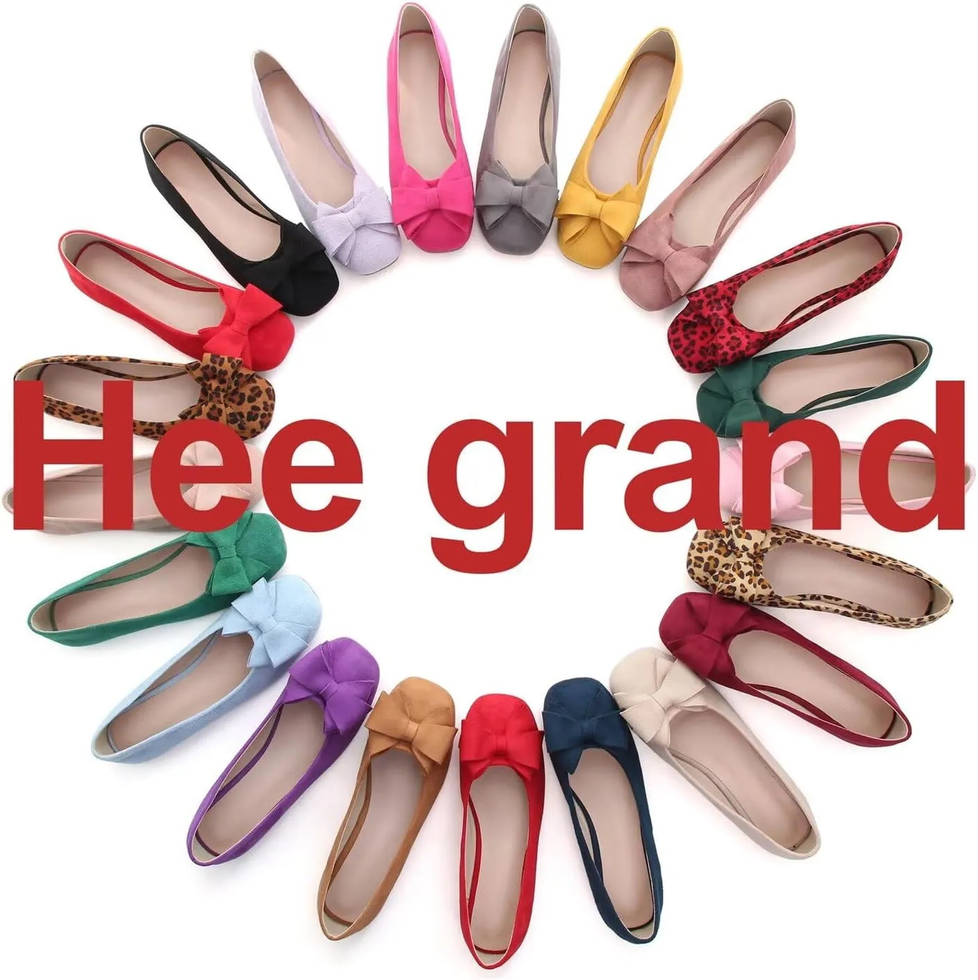Hee grand Classic Solid Square Toe Ballet Flats for Women Comfort Casual Flats Lightweight Slip on Loafers Suede Dress Shoes