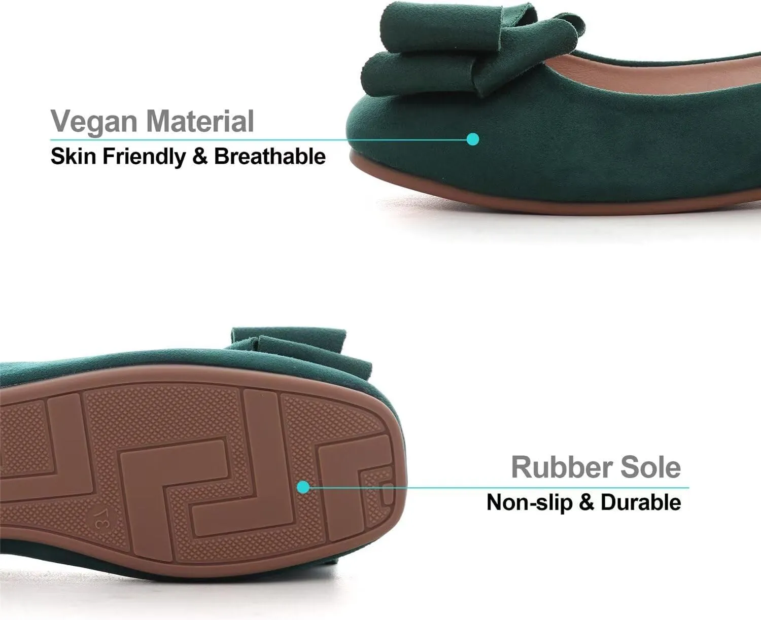 Hee grand Classic Solid Square Toe Ballet Flats for Women Comfort Casual Flats Lightweight Slip on Loafers Suede Dress Shoes