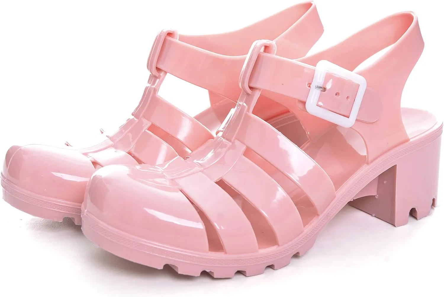 Hee grand Crystal Jelly Heel Sandals For Women Summer Beach Jelly Shoes