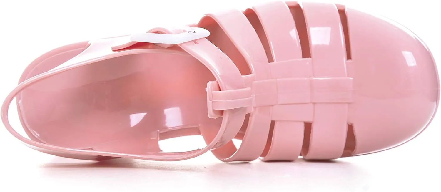 Hee grand Crystal Jelly Heel Sandals For Women Summer Beach Jelly Shoes