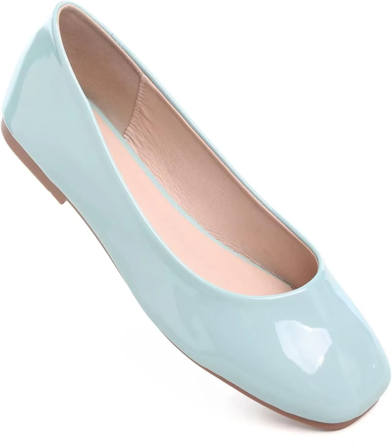Hee grand Women's Flats Square Toe Ballet Shoes Casual Flats Satin Dress Shoes Comfort Slip-On Loafers