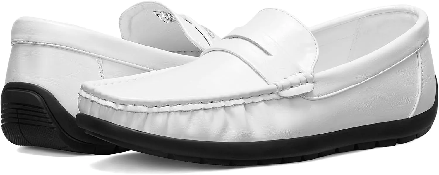 HEEZ Men's Loafers Slip On Shoes Penny Loafers Dress Shoes Leather Casual Driving Boat Shoes for Men