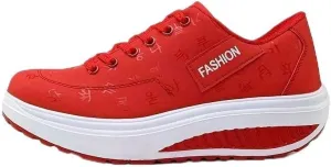 Height Increasing Platform Sneakers for Women - Low Top Running Shoes with Anti-Slip Sole