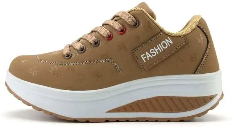 Height Increasing Platform Sneakers for Women - Low Top Running Shoes with Anti-Slip Sole