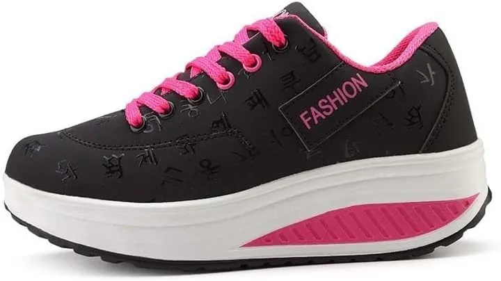 Height Increasing Platform Sneakers for Women - Low Top Running Shoes with Anti-Slip Sole