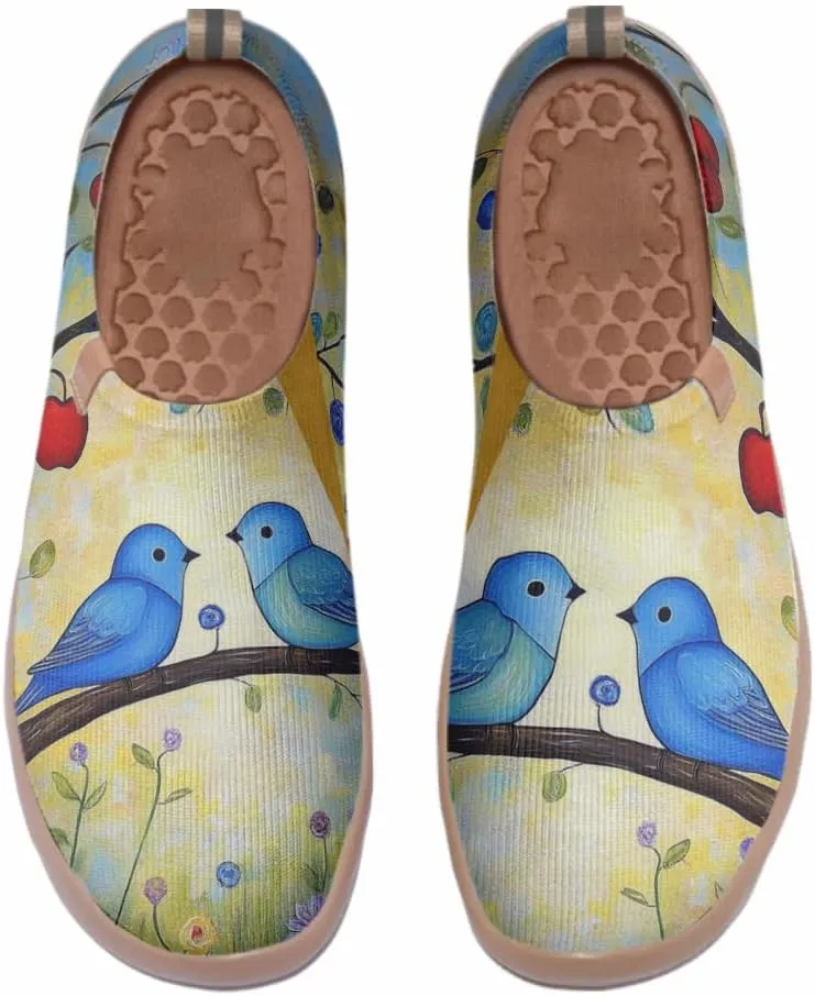Hetios Women's Casual Slip On Loafers Walking Comfortable Knit Mesh Ladies Painted Travel Shoes