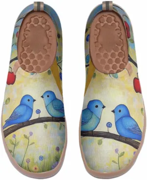Hetios Women's Casual Slip On Loafers Walking Comfortable Knit Mesh Ladies Painted Travel Shoes