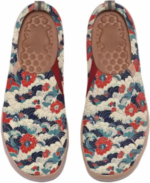 Hetios Women's Travel Footwear Knit Mesh Artistic Slip On Shoes Lightweight Comfortable Casual Loafers