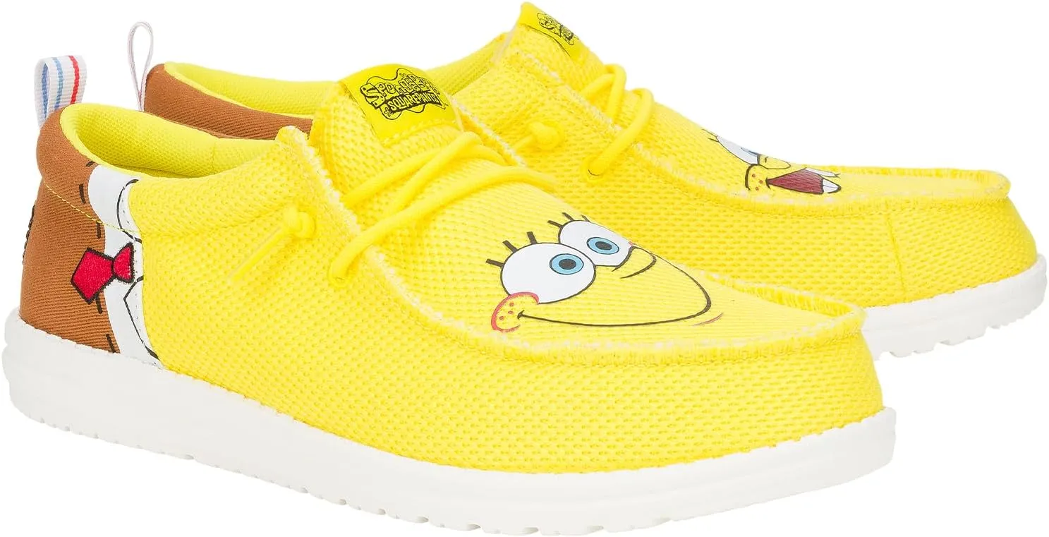 HEYDUDE X Spongebob, Men's Slip-on Loafers, Comfortable & Light-Weight