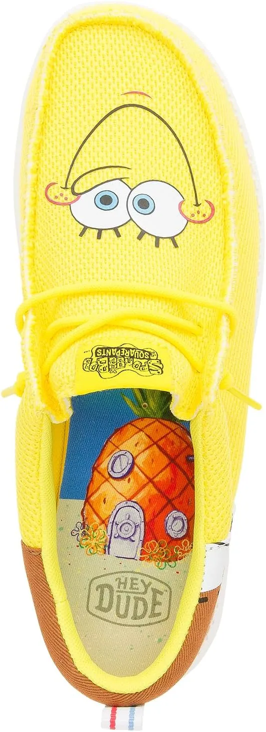 HEYDUDE X Spongebob, Men's Slip-on Loafers, Comfortable & Light-Weight