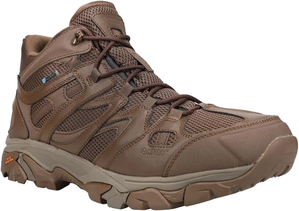 Hi-Tec Mens Ht Ravus Mid Wp Lace Up Hiking Hiking Casual Boots Ankle - Brown