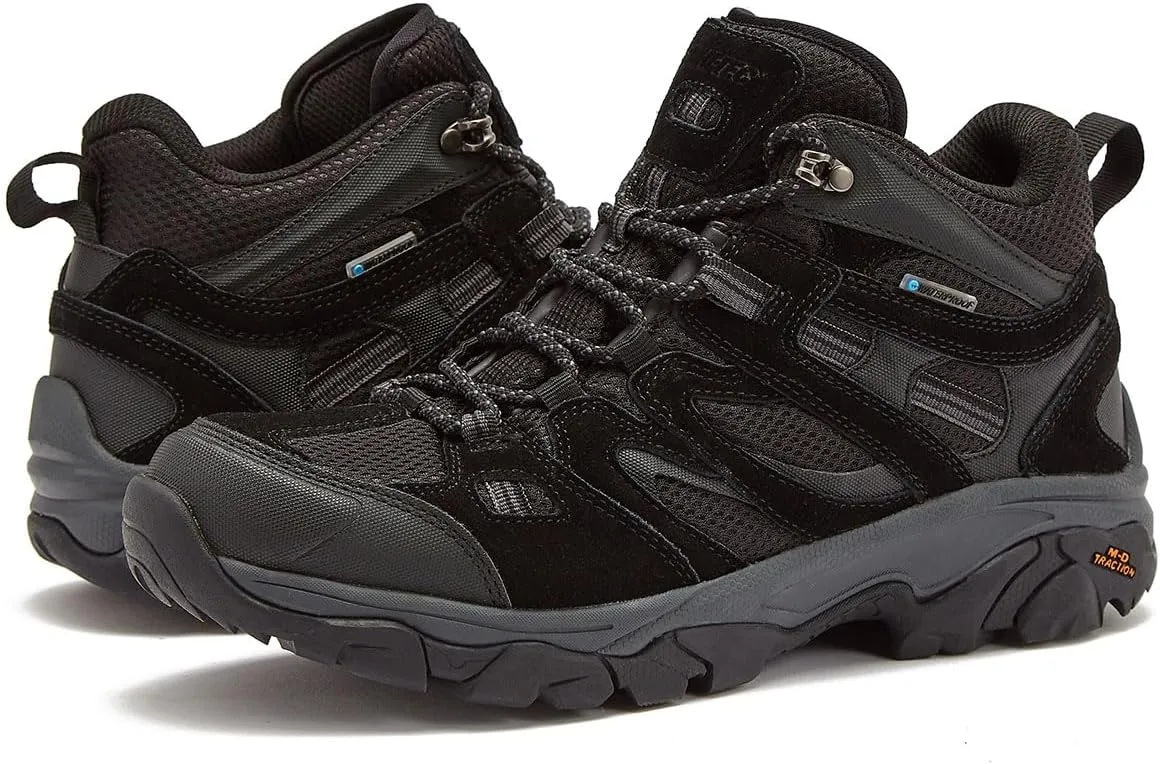 HI-TEC Ravus WP Mid Waterproof Hiking Boots for Men, Lightweight Breathable Outdoor Trekking Shoes