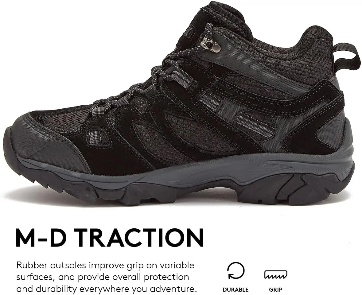 HI-TEC Ravus WP Mid Waterproof Hiking Boots for Men, Lightweight Breathable Outdoor Trekking Shoes