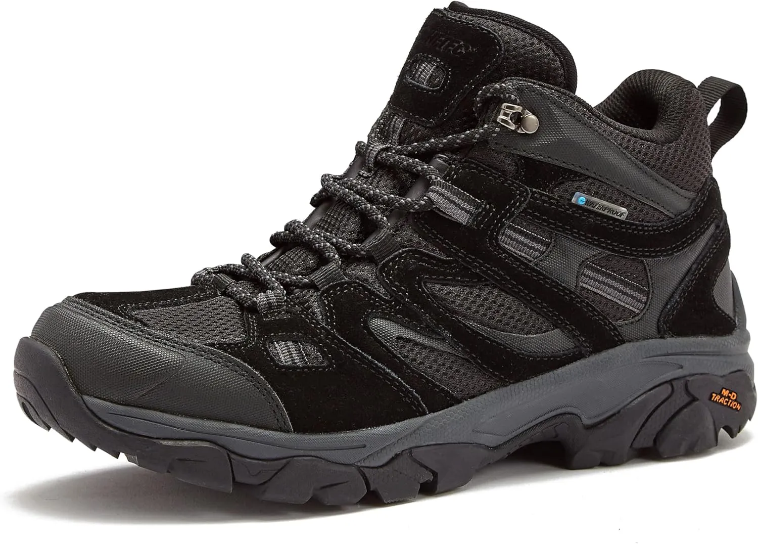 HI-TEC Ravus WP Mid Waterproof Hiking Boots for Men, Lightweight Breathable Outdoor Trekking Shoes