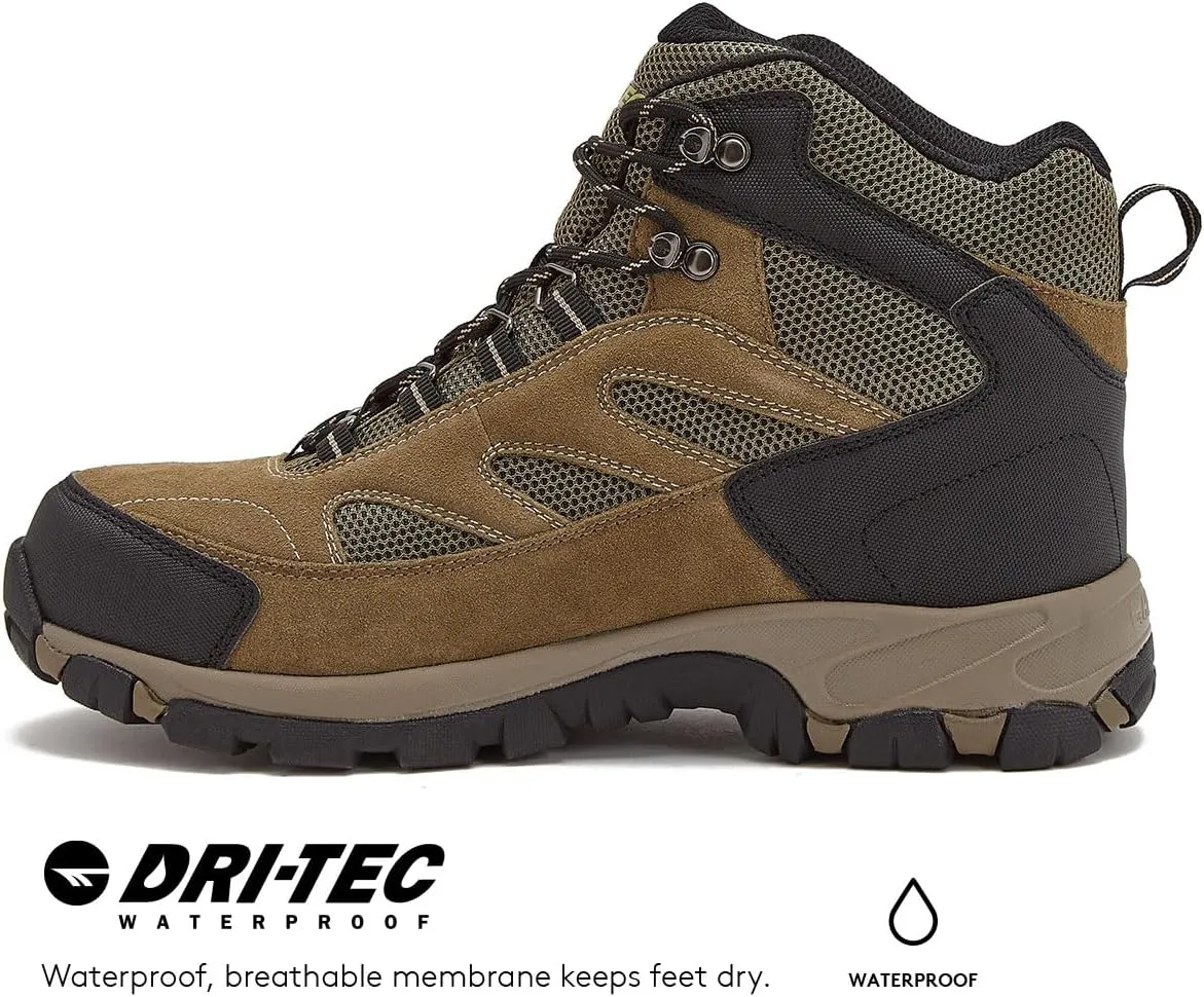 HI-TEC Yosemite WP Mid Waterproof Hiking Boots for Men, Lightweight Breathable Outdoor Trekking Shoes