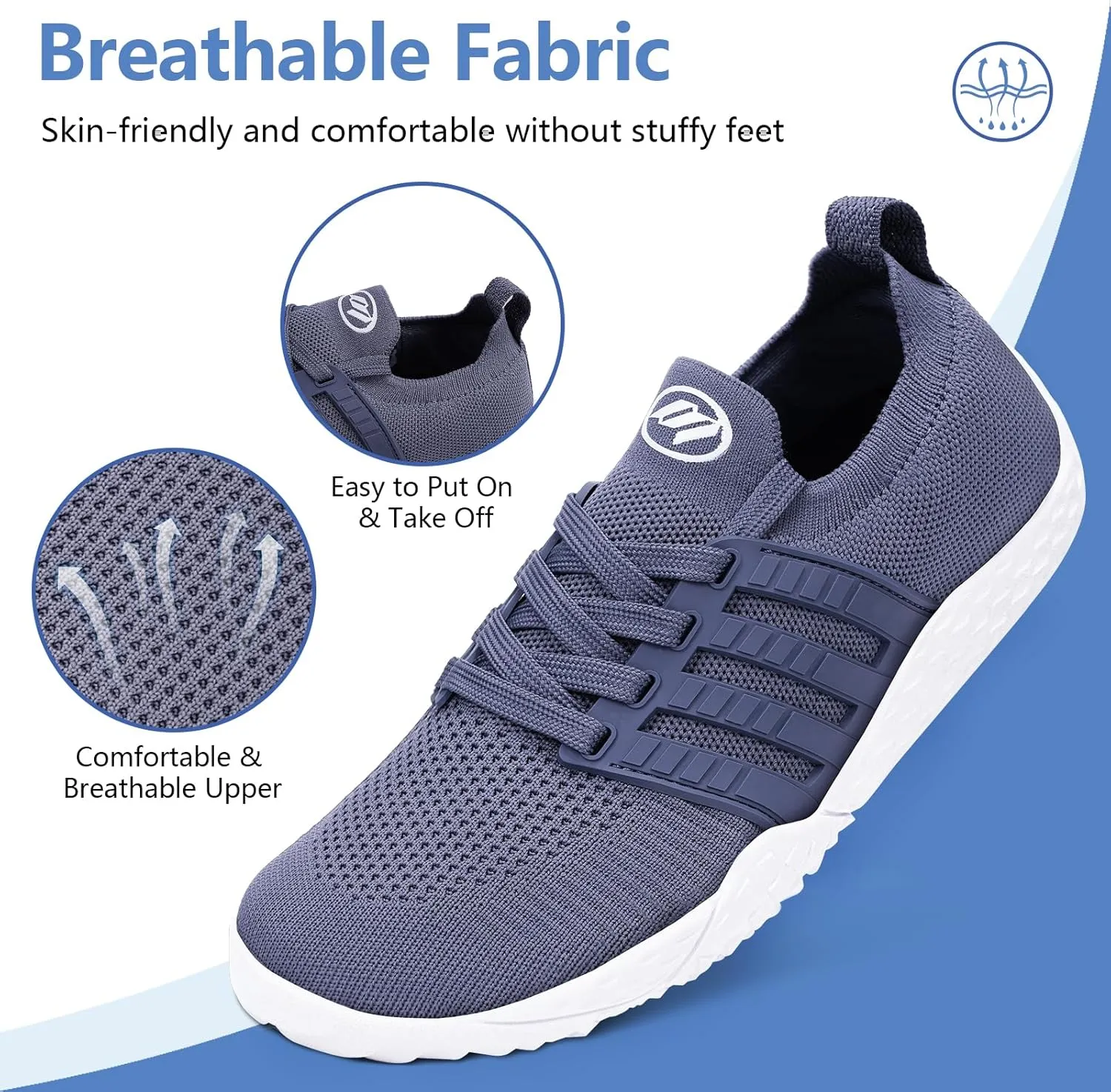 Hike Barefoot Shoes Wide Toe Box Shoes for Women Men Footwear, Minimalist Zero Drop Non-Slip Walking Sneakers, Lightweight Comfortable Casual Shoe Training Running Gym Fashion Sneakers