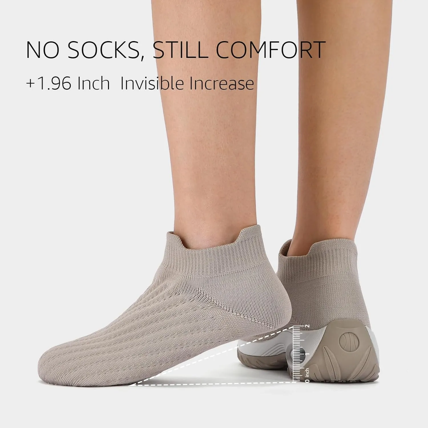 HKR Women's Walking Shoes Arch Support Non Slip Work Shoes Breathable Knit Upper Lightweight for Plantar Fasciitis