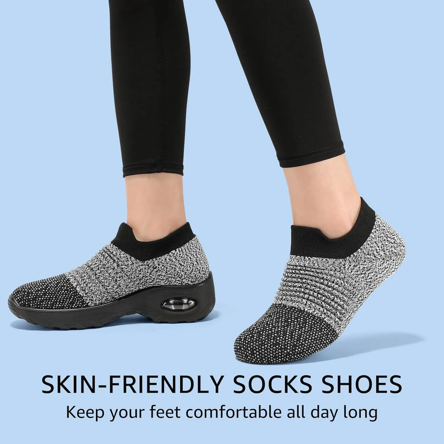 HKR Women’s Walking Shoes with Arch Support Lightweight Slip On Sneakers for Plantar Fasciitis