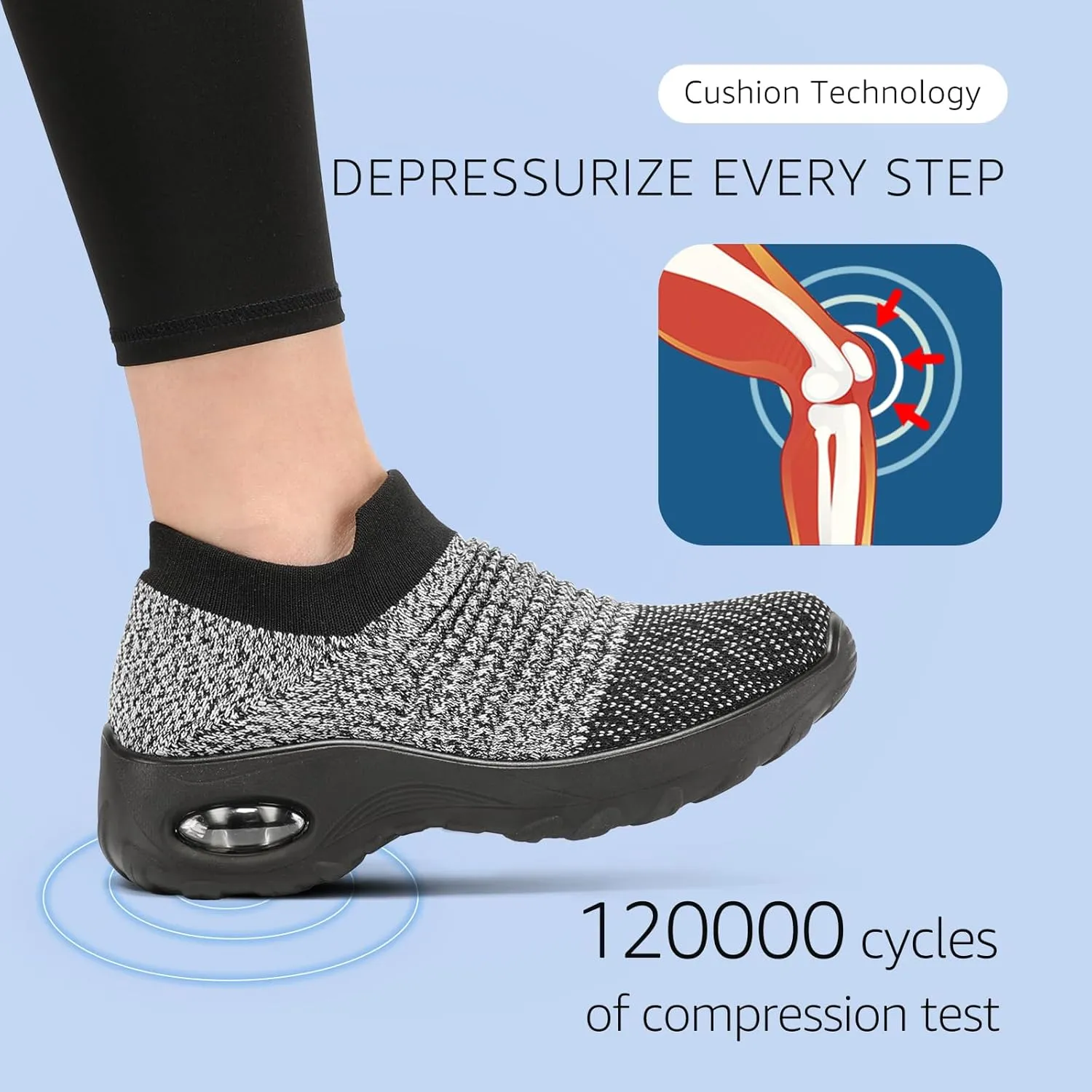HKR Women’s Walking Shoes with Arch Support Lightweight Slip On Sneakers for Plantar Fasciitis