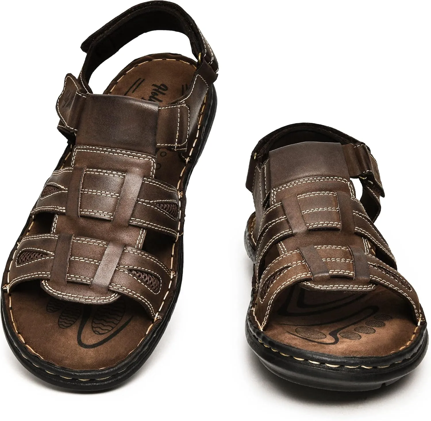 Holy dove Men's Sandals Open Toe Leather Fisherman Sport Hiking Outdoor Casual Summer Sandals Shoes for Men