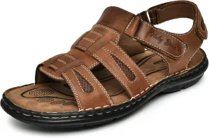 Holy dove Men's Sandals Open Toe Leather Fisherman Sport Hiking Outdoor Casual Summer Sandals Shoes for Men