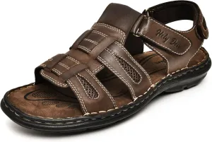 Holy dove Men's Sandals Open Toe Leather Fisherman Sport Hiking Outdoor Casual Summer Sandals Shoes for Men