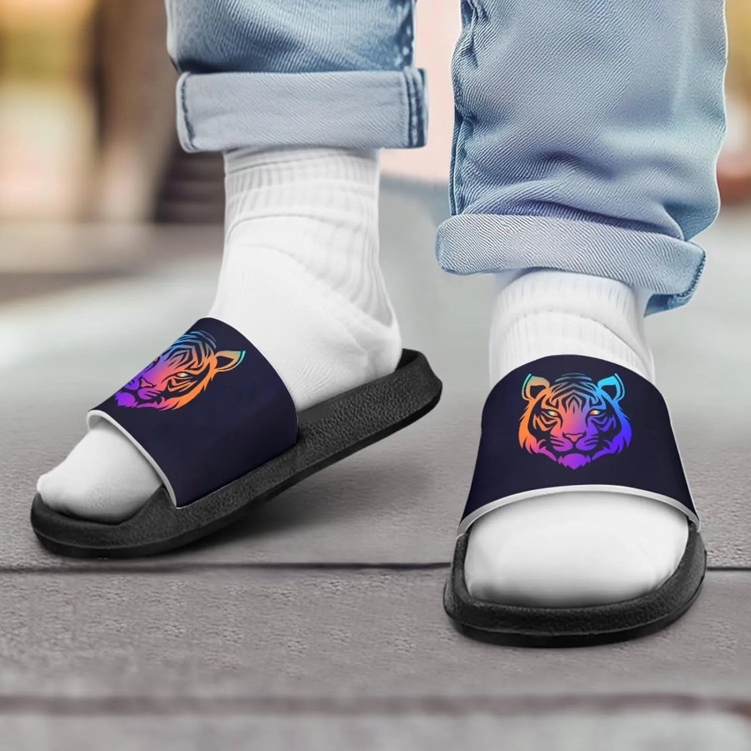 Howilath Children's Sandals Casual Non-Slip Slides Unisex Kids Slippers Bathroom Shower Shoes with EVA Sole