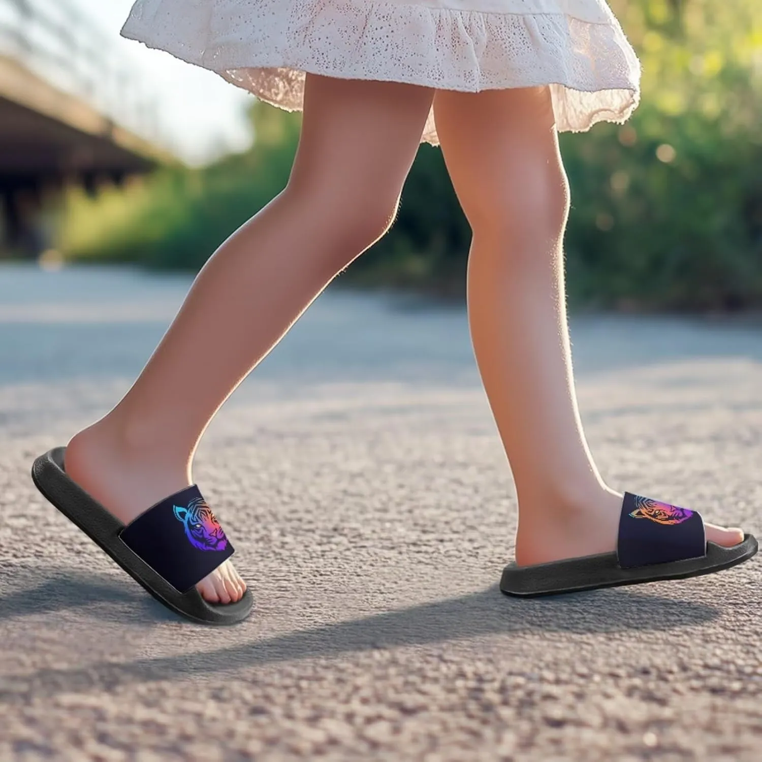 Howilath Children's Sandals Casual Non-Slip Slides Unisex Kids Slippers Bathroom Shower Shoes with EVA Sole