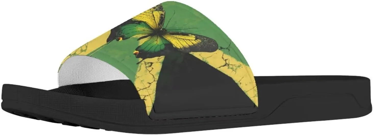 Howilath North American Countries Flag Sandals for Women Comfort Non Slip House Shower Shoes Summer