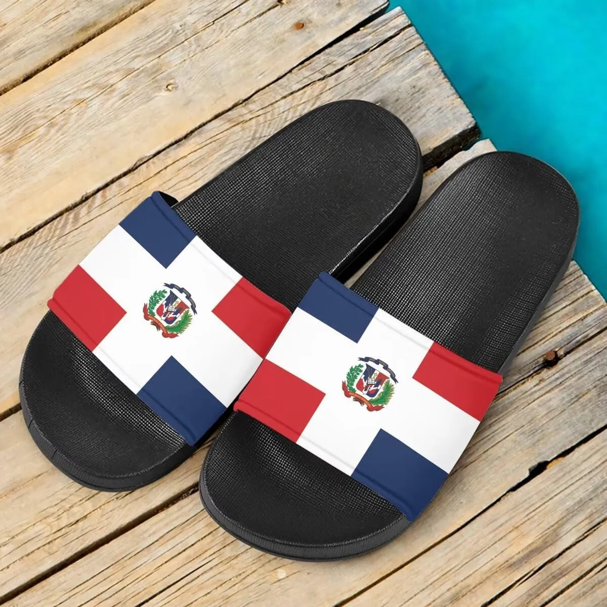 Howilath North American Countries Flag Sandals for Women Comfort Non Slip House Shower Shoes Summer